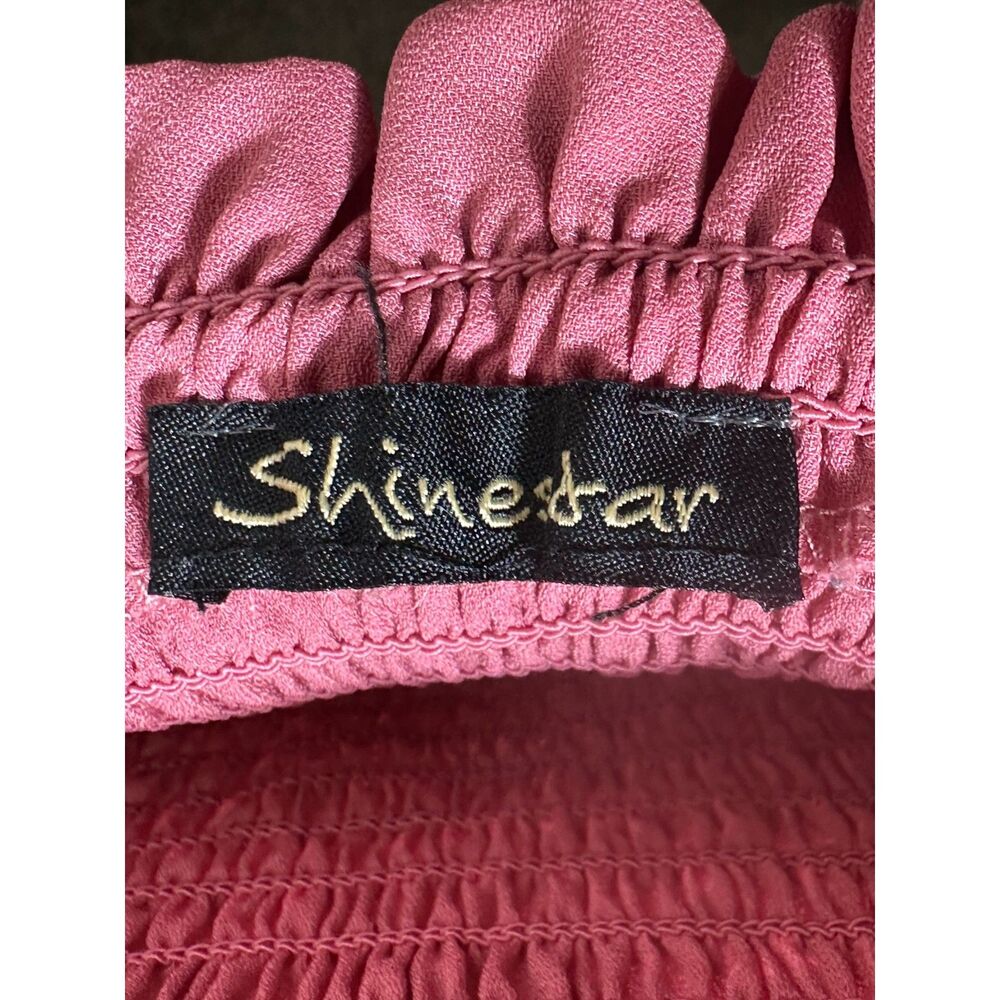 Shinestar Women's Square Neck Long Sleeve Smocked Crop Top, Junior Size XL - Picture 2 of 4